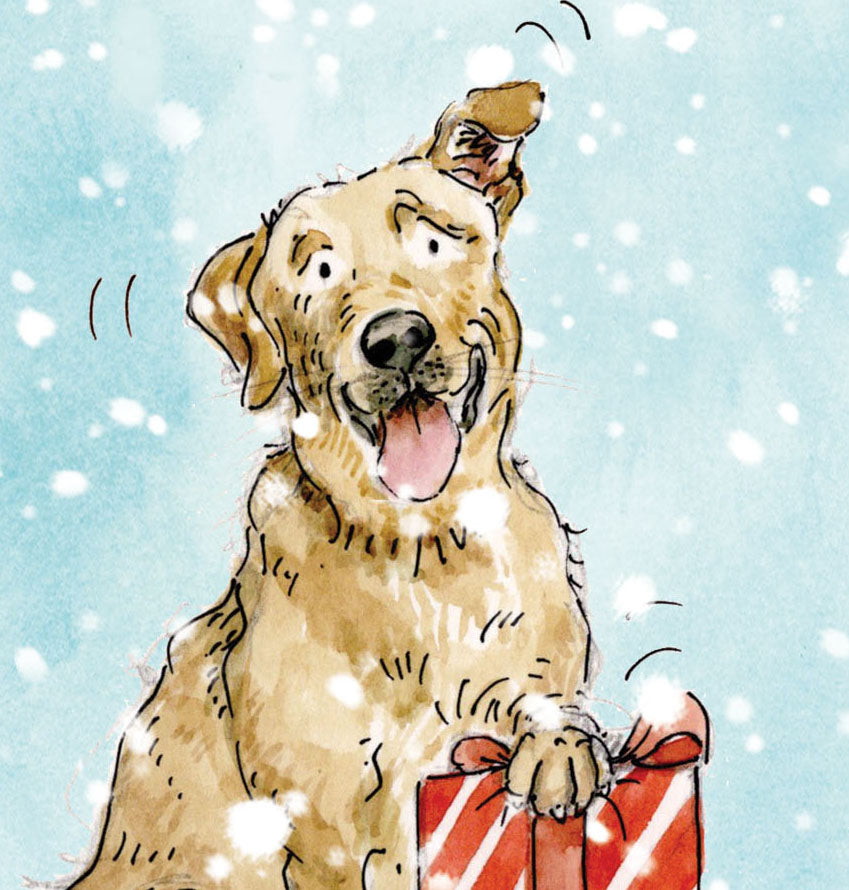 Nugget the Golden Retriever Christmas Card pack of 10