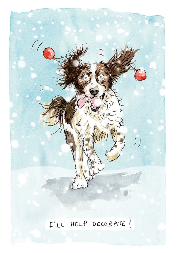 Max the Springer Spaniel Christmas card pack of 10