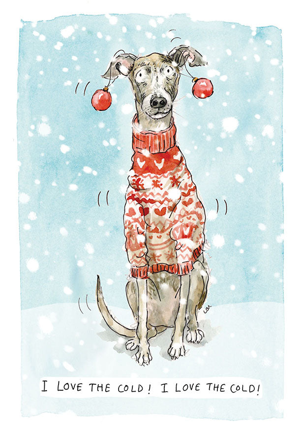 Banjo The Whippet Christmas card pack of 10