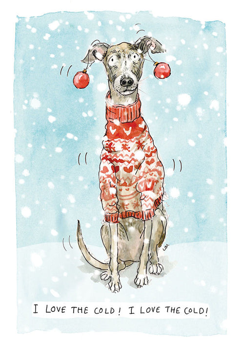 Banjo The Whippet Christmas card pack of 10