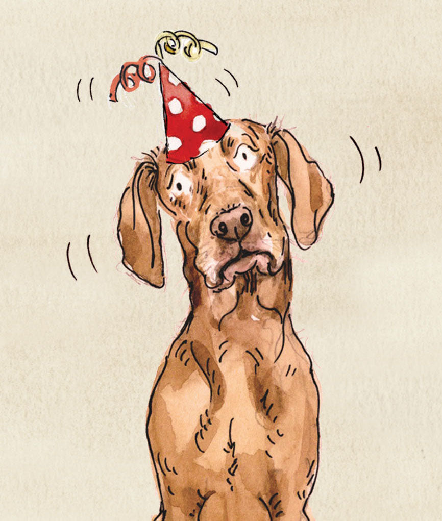 Peanut the Vizsla Birthday Card