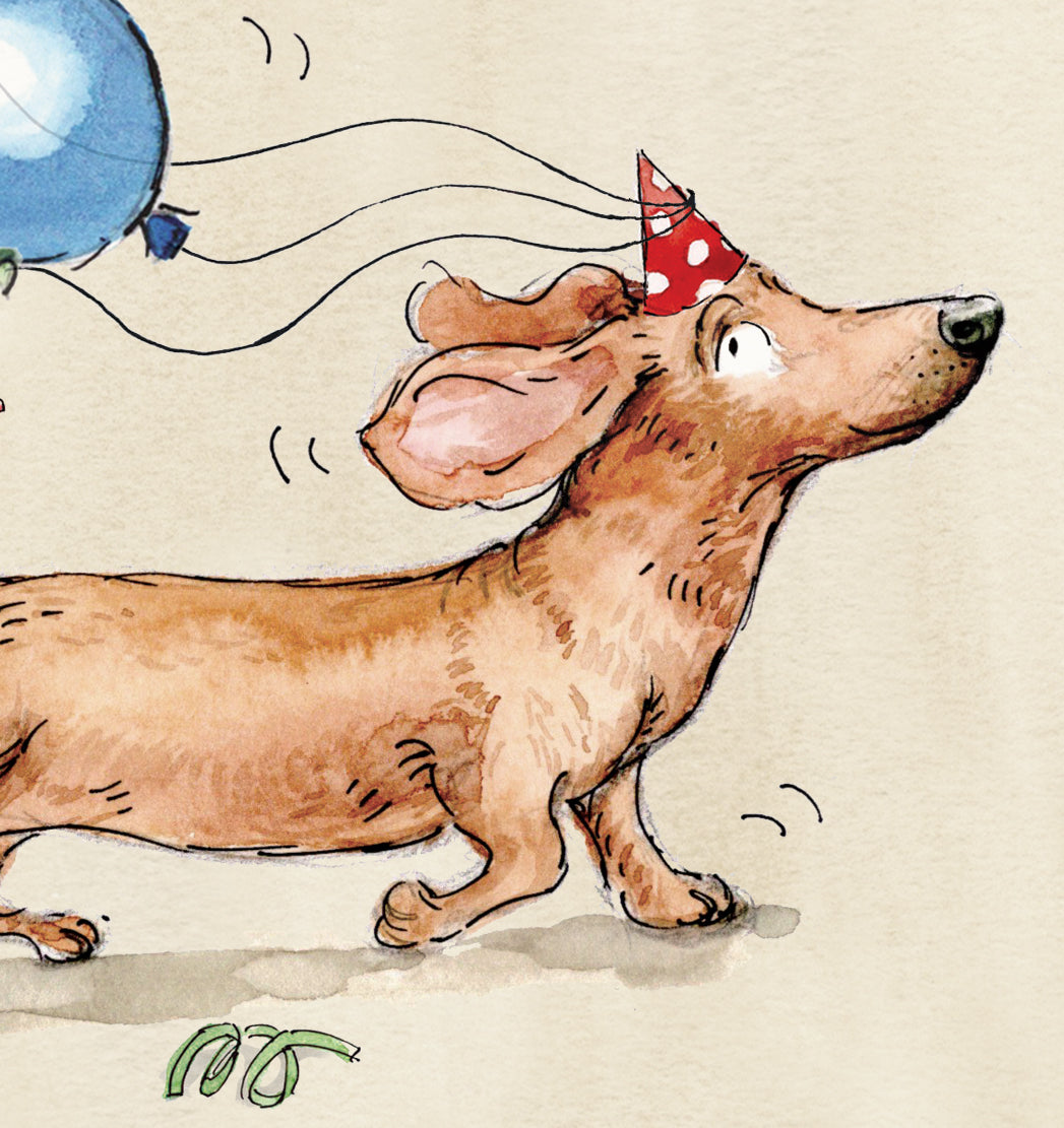Rolo the Dachshund Birthday Card