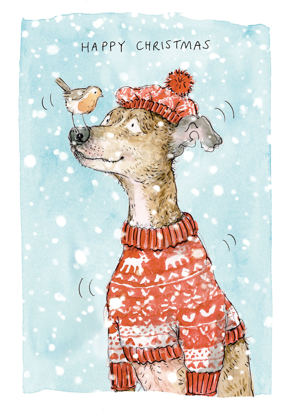 Archie the Greyhound Christmas card