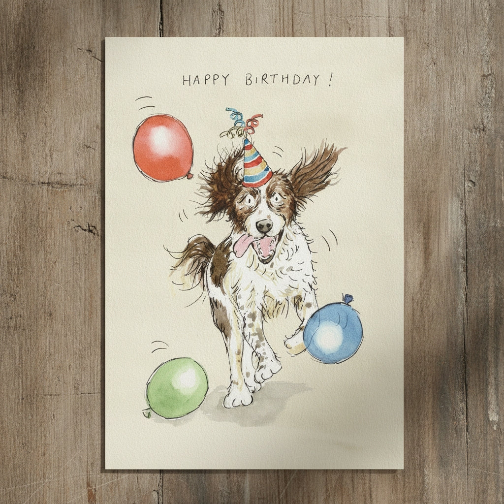 Max the Springer Spaniel Birthday Card