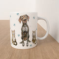 Luna, Arthur & Merlin, dog and cat trio mug