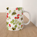 Bee & strawberry cottage garden mug