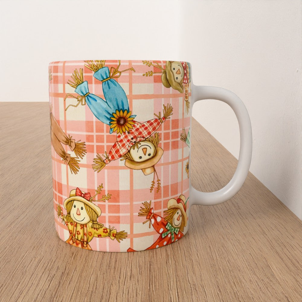 Autumnal Scarecrows Mug, Fall Scarecrows Mug