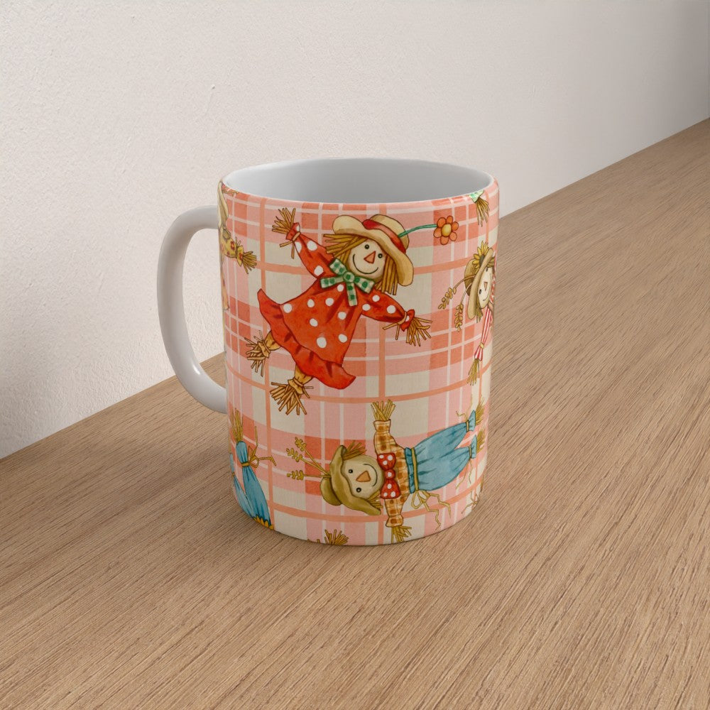 Autumnal Scarecrows Mug, Fall Scarecrows Mug