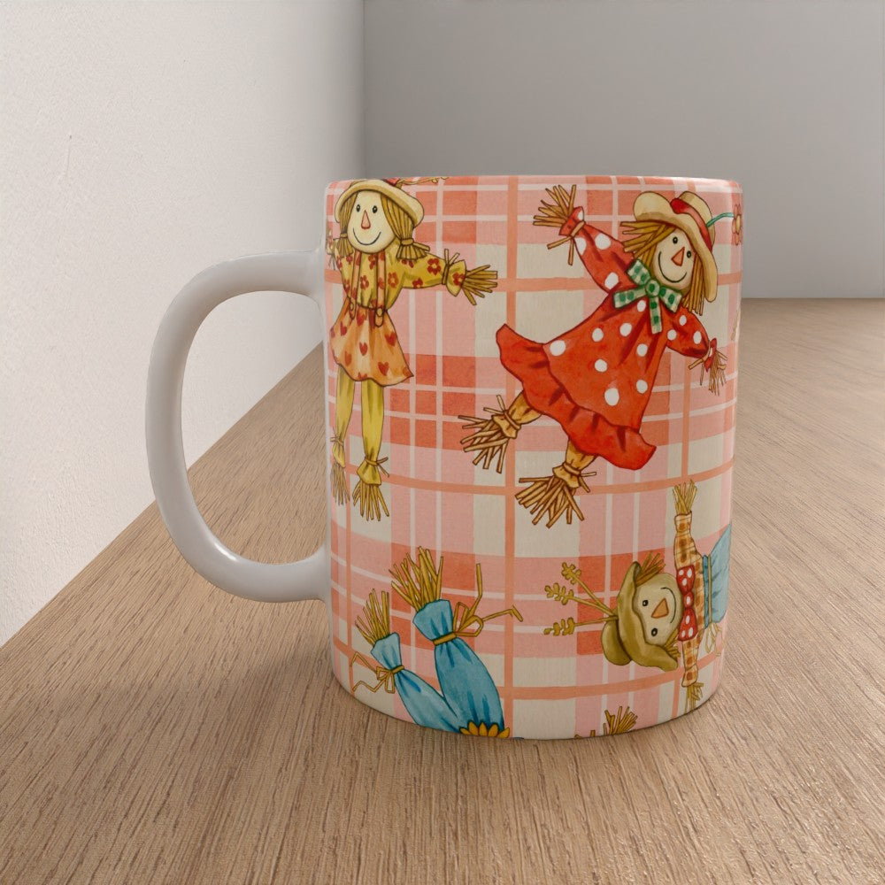 Autumnal Scarecrows Mug, Fall Scarecrows Mug