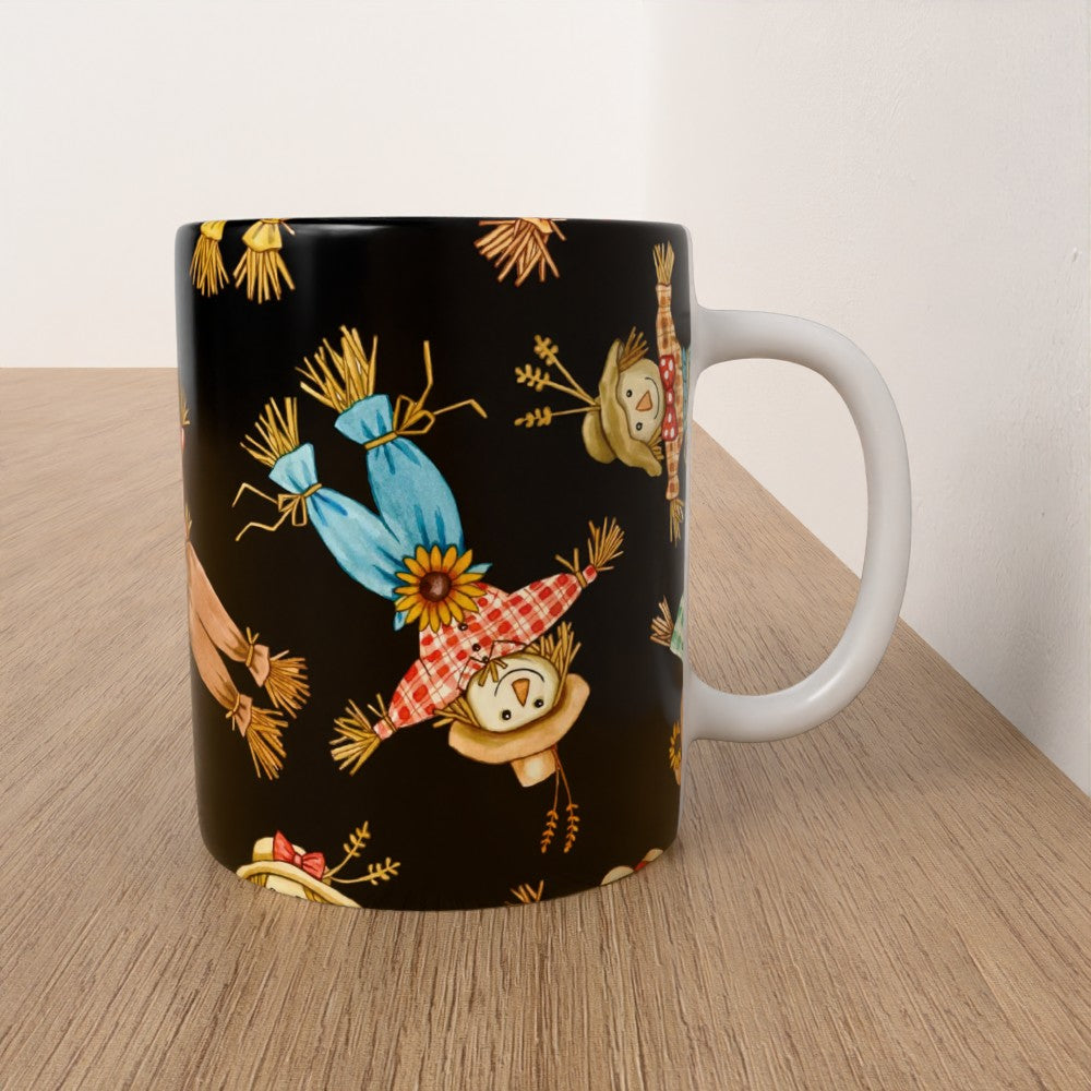Autumnal Scarecrows Mug, Fall Scarecrows Mug