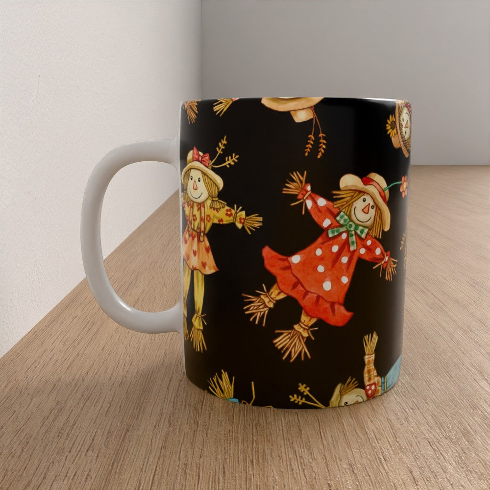 Autumnal Scarecrows Mug, Fall Scarecrows Mug