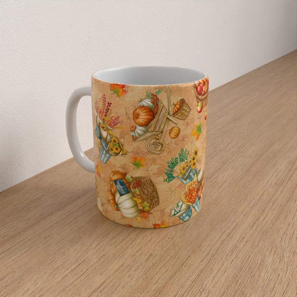 Autumnal Flower Market, Mug. Fall Flower Market  Mug